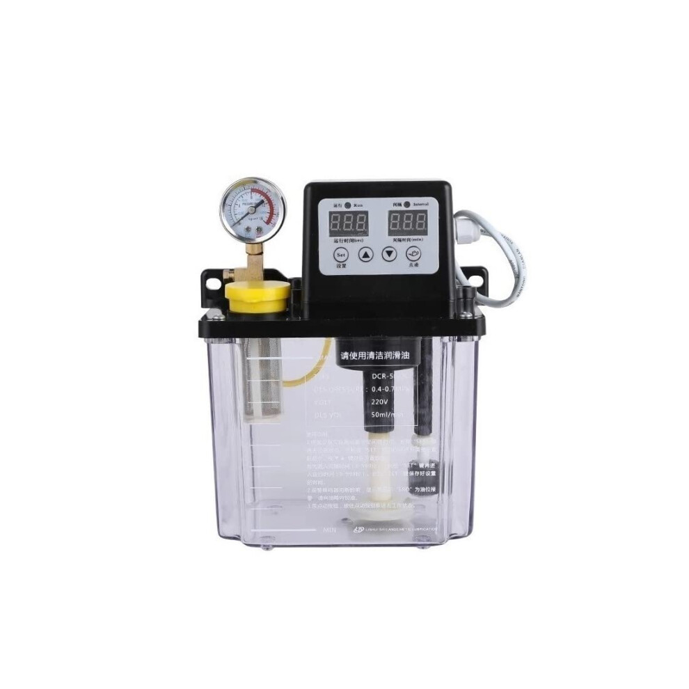 Submersible Pump Quiet 0.5/1/2 220V Electromagnetic Lubrication 1L Automatic Lubricating Oil Injector Pressure Gauge 9393856610488