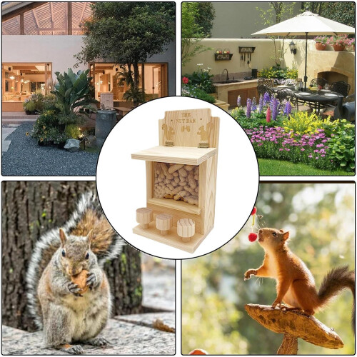 Squirrel Bench Feeder, 3-Stool Nut Bar Window Feeder, Multipurpose Chipmunk Feeder For Windowsill Balcony 2