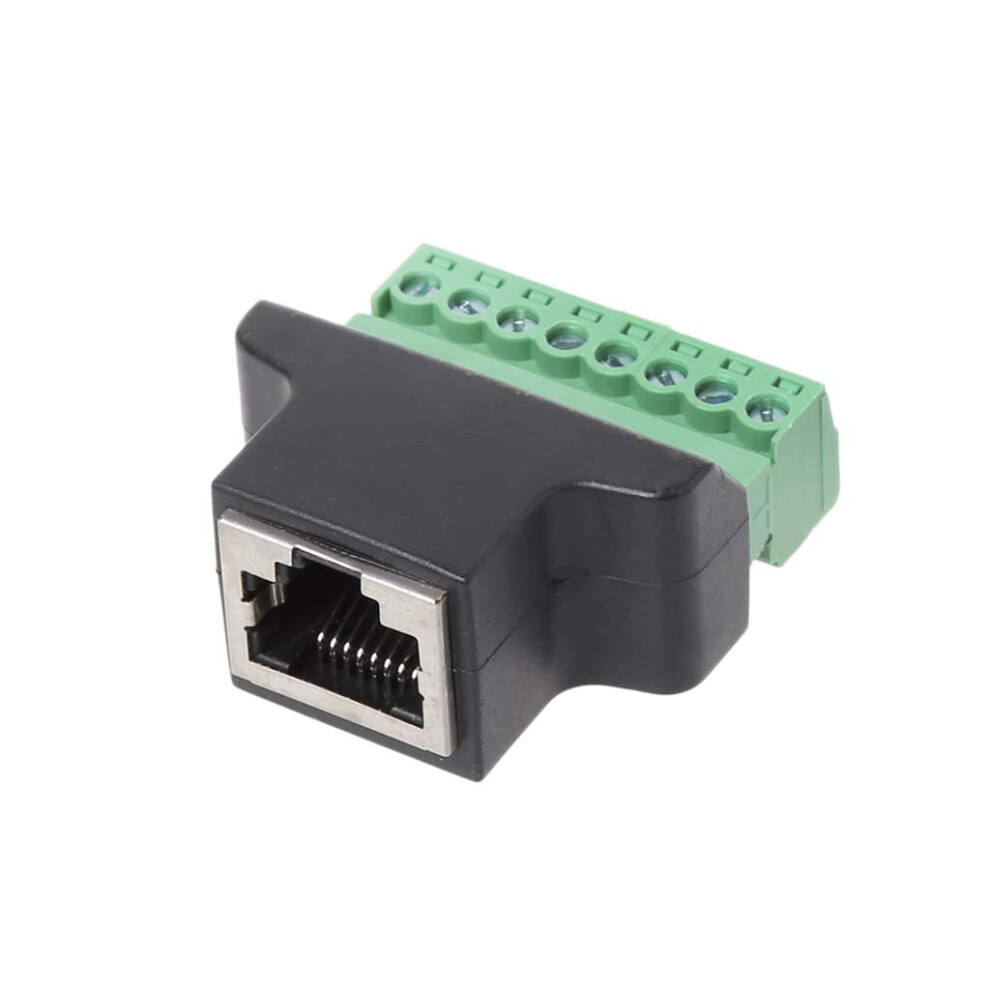 Rj45 Female To Screw Terminal 8-Pin Connector Ethernet Cable Extender Adapter, 8-Pin Screw-Terminal, Rj45 Connector 9393856610938