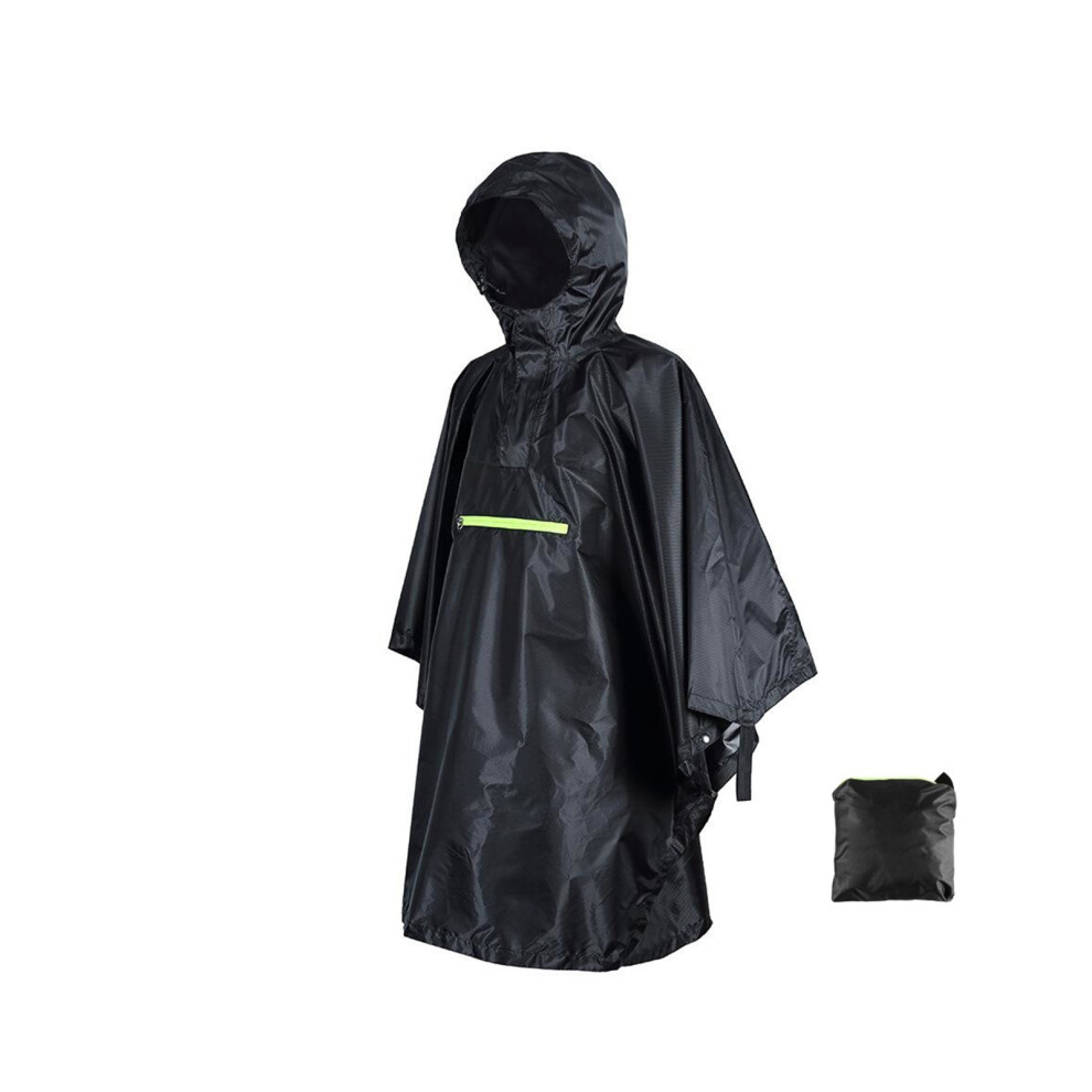 (black) Adult Rain Poncho Waterproof With Wearable Easy To Carry. Waterproof-image-OPC-PMFKWDS-NEW
