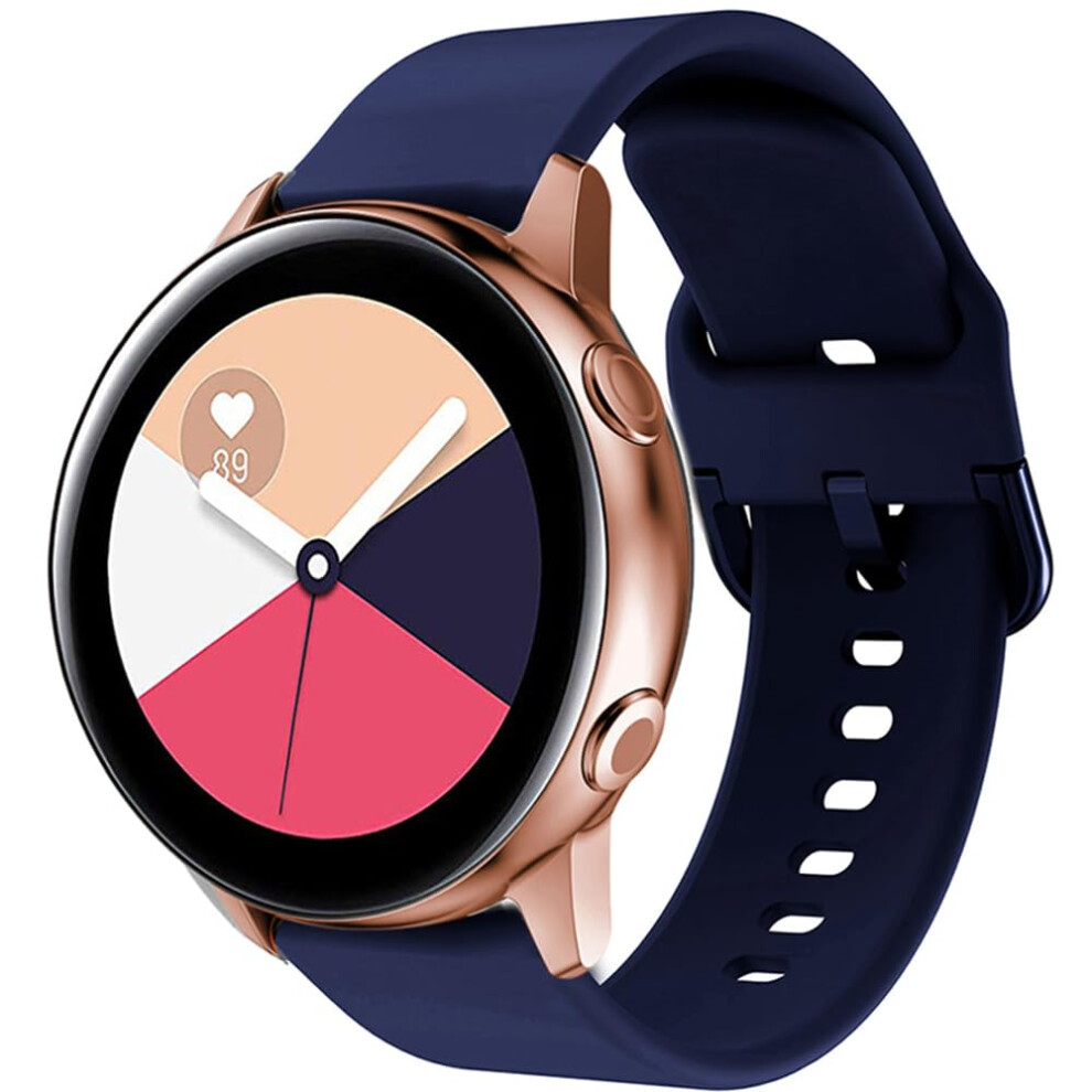Silicone Watch Strap For Amazfit Gts 4/4 Mini, Gtr Mini 42Mm, 20Mm Band, Sport Replacement For Active 2, Bip 3 Navy Blue 9393856611089