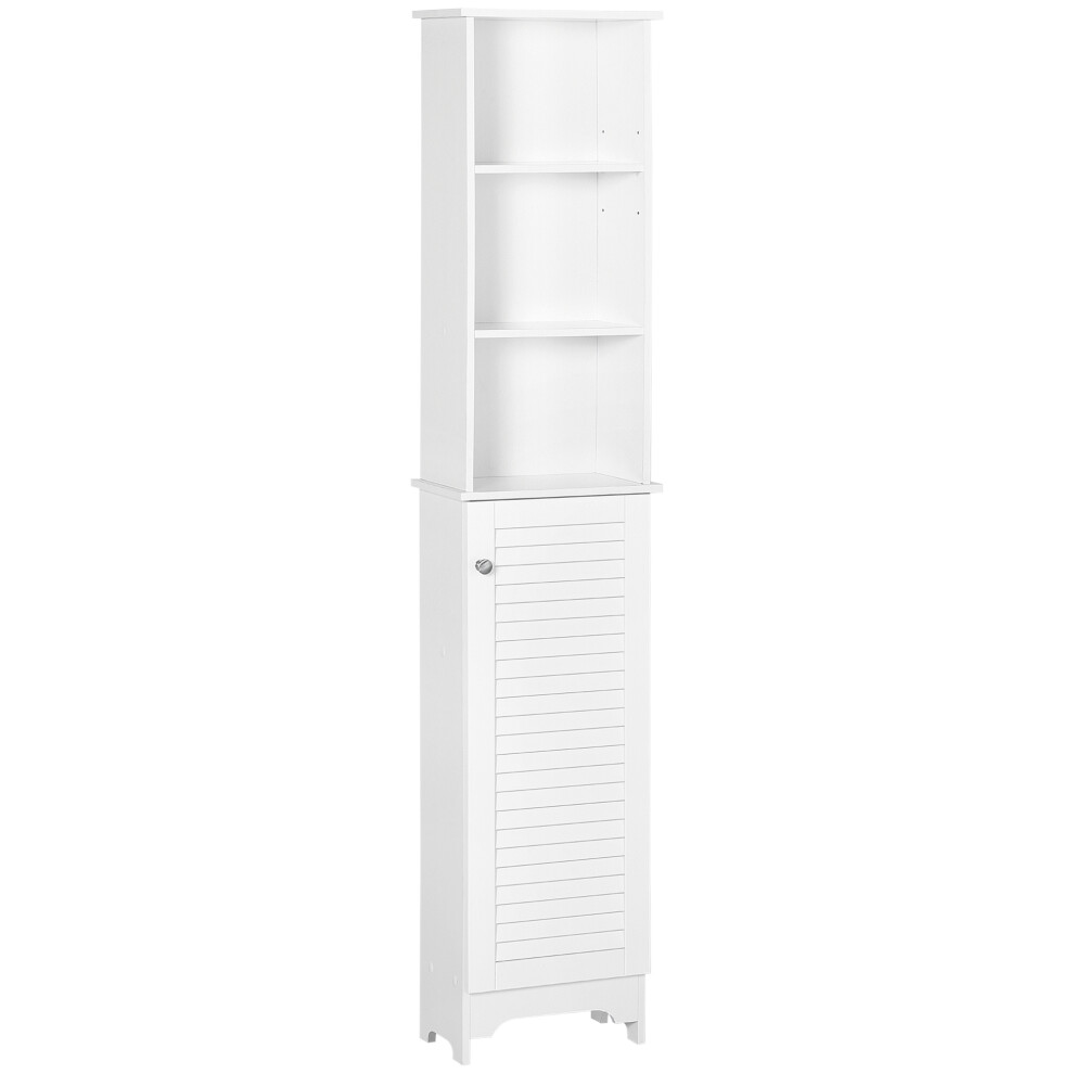 Tall Bathroom Organizer Cabinet White 165cm H Floor Standing with 6 Shelves for Bathroom Storage-image-OPC-PMFM2PV-NEW