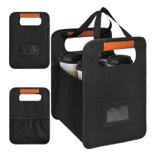 Portable Drink Carrier Foldable 4-Cup Tray With Adjustable Dividers Reusable Beverage Rack For Travel Picnics Home Car