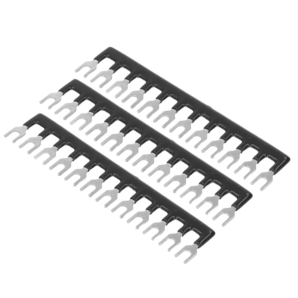 Fork Type Barrier Strips 10Pcs 8-Position Terminal Blocks 400V 15A Black 4301354703132
