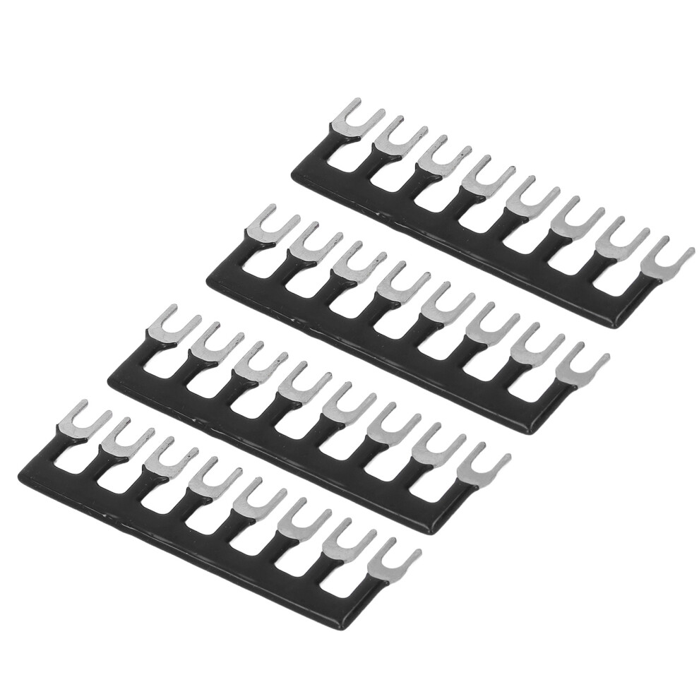 10Pcs Fork Terminal Strips 8 Poles 400V 15A Tb-1508 Black 8151354703016