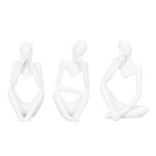 3-teilige Denkerstatue, abstrakte Skulptur, weißes