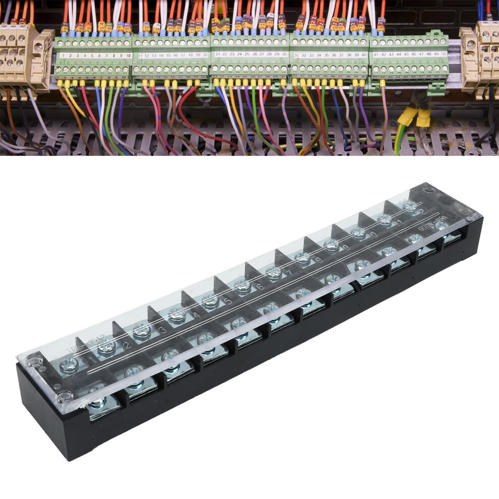2 Pcs 12-Position Terminal Strip Block 45A 600V Easy Wiring Ground Circuit 3701354704770