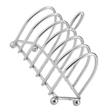 Edelstahl-Toaster-Rack mit 6 Fächern und Griff, 10x15,7 cm