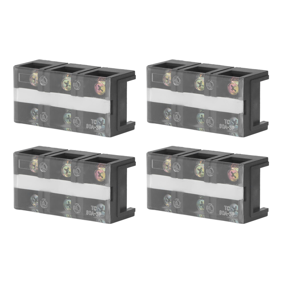 4Pcs Wire Barrier Block Terminal Strip 600V 60A Dual Row (603) 7641354704942