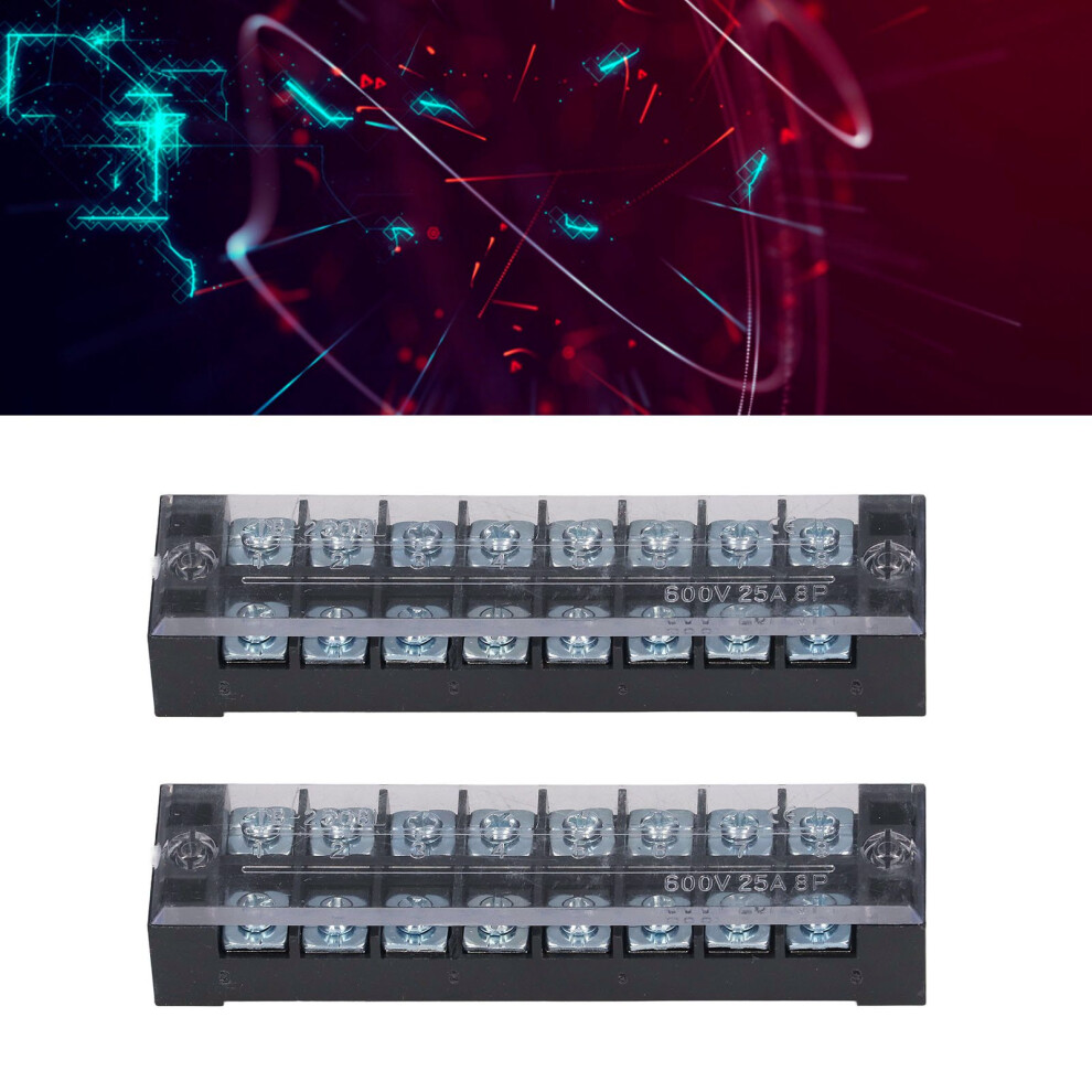 Dual Rows High Current Terminal Strip - 25A, 600V, 8-Position 8721354705572