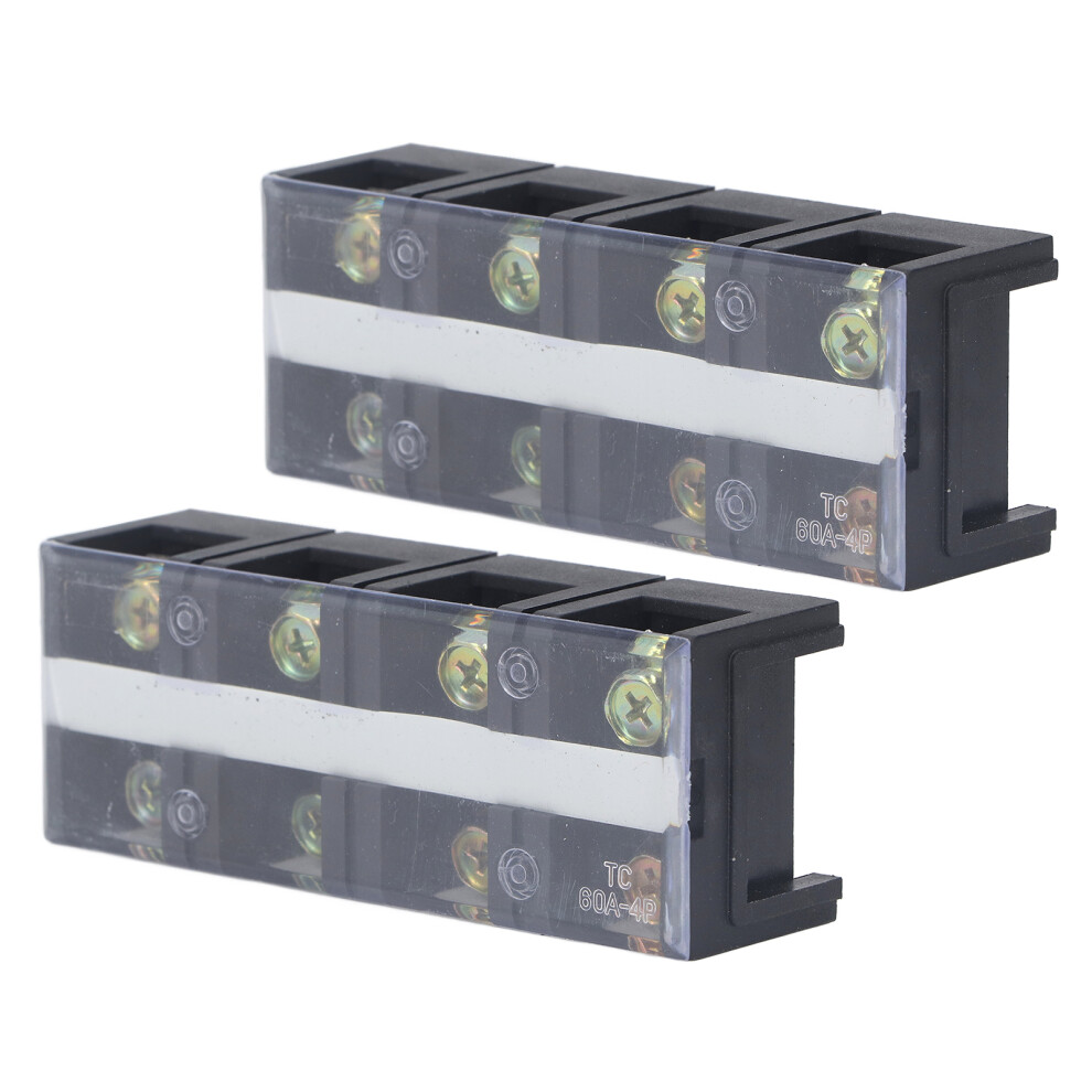 600V 60A High Current Dual Row Terminal Block With Cover 2Pcs 4-Position 9431354703452