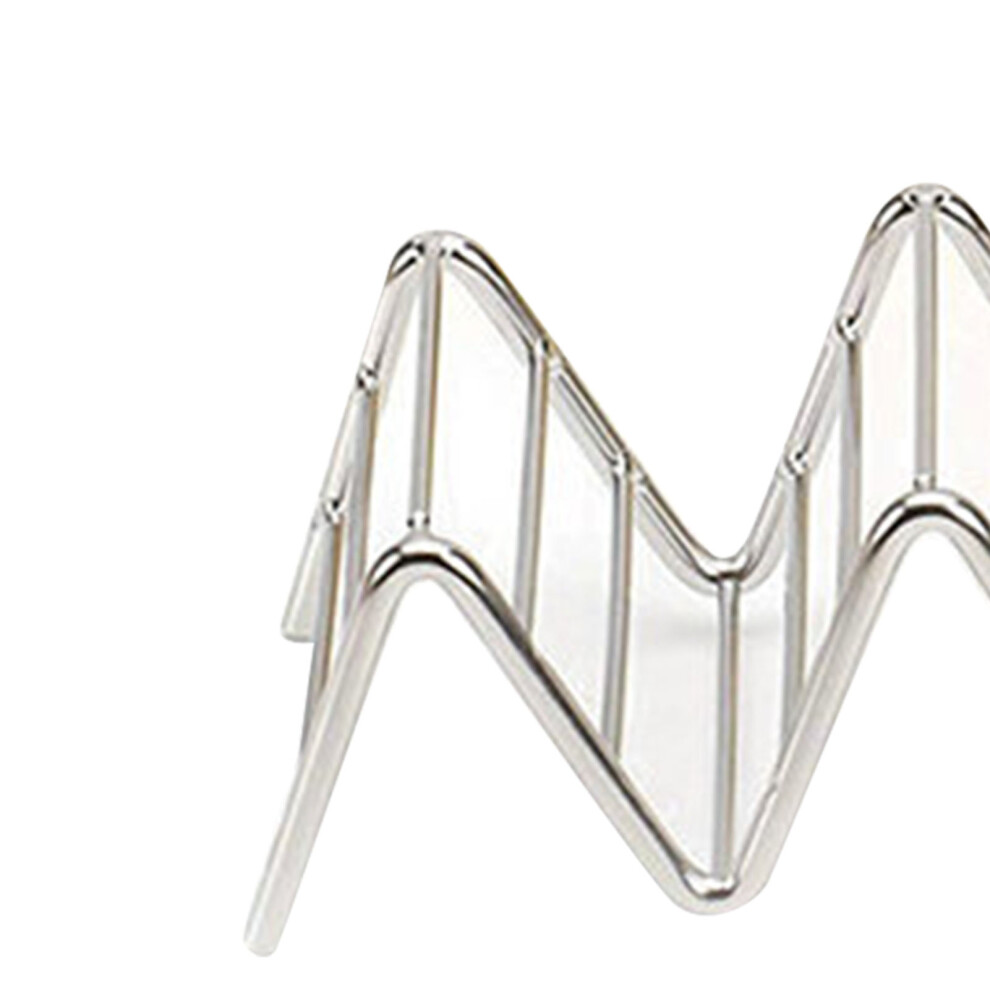 Stainless Steel V-Shaped Taco Holder 4-5 Grids 6.3x22.5x4.5cm-image-OPC-PMFM6PQ-NEW