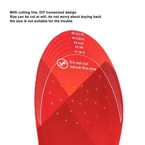 Cuttable Heated Insoles USB Rechargeable 3 Temps Fits 39‑42 2