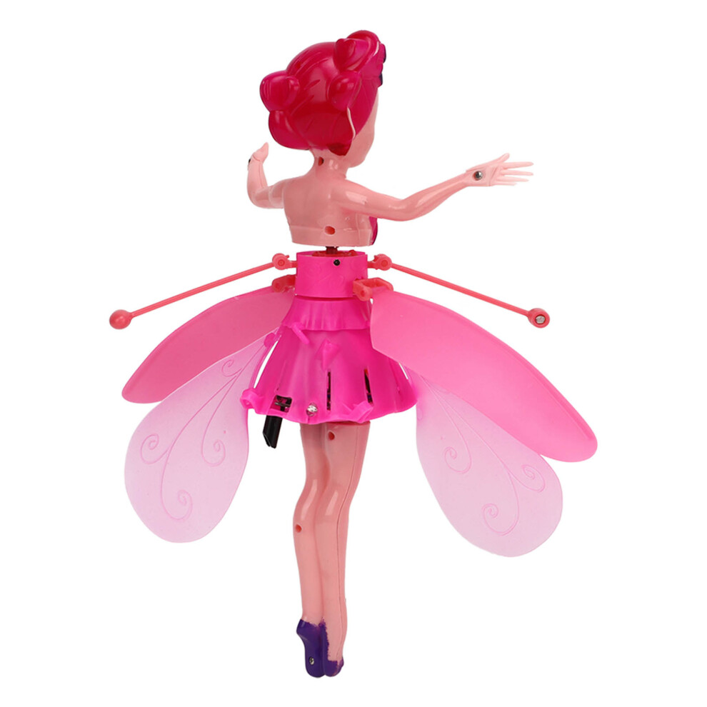 Luminous Gesture Sensing Flying Fairy Doll For Girls - Usb Rechargeable Pink