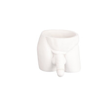 White Resin Flower Pot for Indoor Succulents, 12x13x10cm