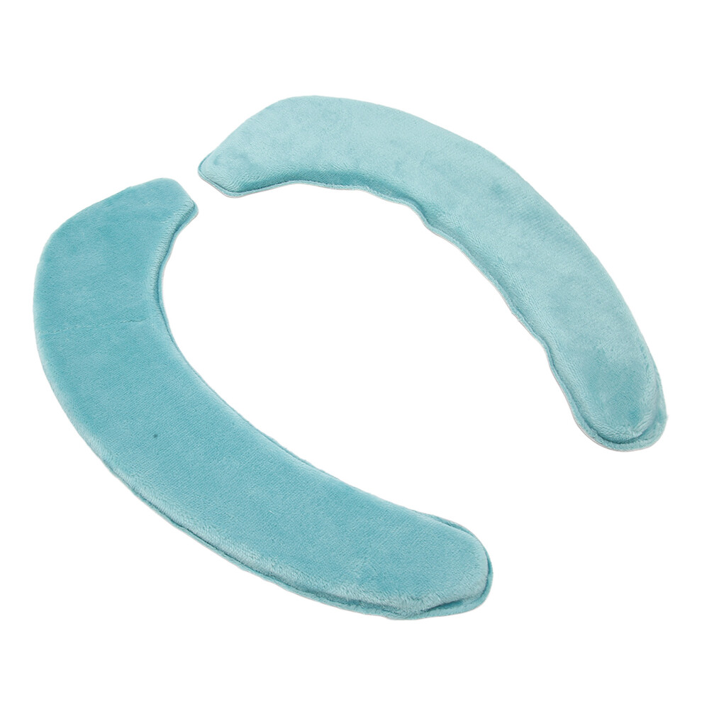 Light/Blue Toilet Seat Warmer 2 Pcs Soft Flannel Washable Cover Cushions