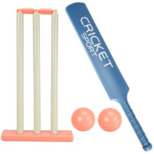 Kids Cricket Set ABS Bat and Stumps, Includes 2 Balls, Outdoor Garden Beach Home Use, Ages 3+