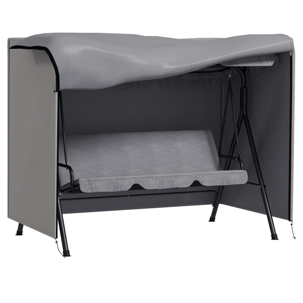 Garden Furniture Cover for Three-Seater Swing Chair Grey 205 x 124cm Made from Durable Waterproof Material-image-OPC-PMFMD8T-NEW