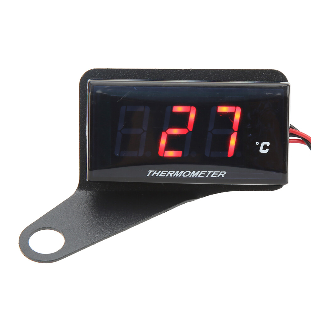 12V Motorcycle Lcd Water Temperature Gauge 22Mm Sensor Adapter Red 4641354730432