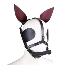 Horse Cosplay Fetish Mask BDSM Roleplay Head Harness With Mouth Bit Gag Gimp Mask Puppy Cosplay Hood
