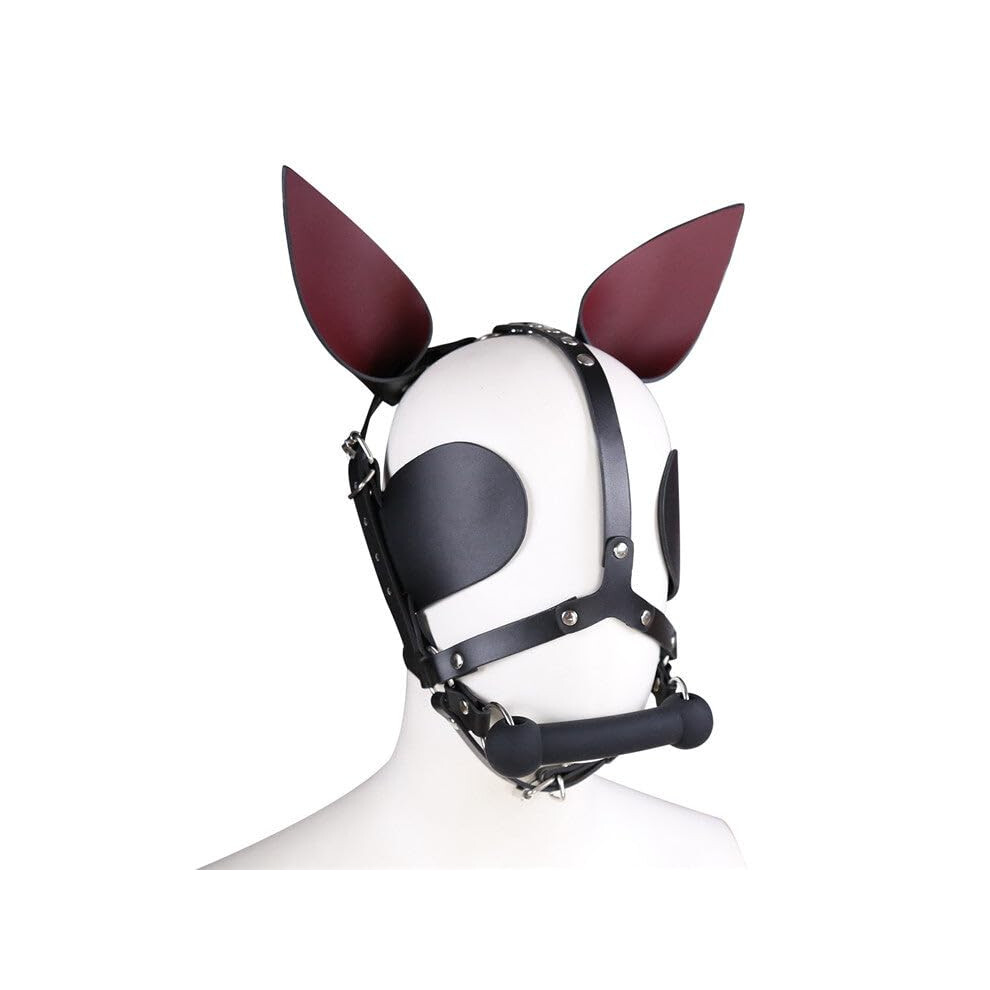 Horse Cosplay Fetish Mask BDSM Roleplay Head Harness With Mouth Bit Gag Gimp Mask Puppy Cosplay Hood
