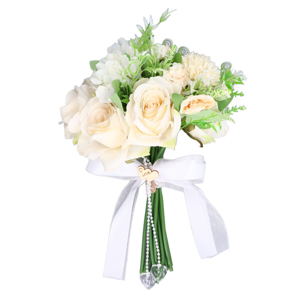 (Ivory) European Style Artificial Wedding Rose Bouquet for Bride Party Ivory-image-OPC-PMFMGDG-NEW