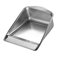 Stainless Steel Dustpan Portable Metal With Handle For Heavy-Duty Indoor Outdoor Cleaning Wide Hooded Scoop Garage
