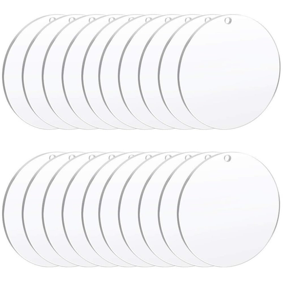 Blank Acrylic Clear Plastic Disc With Hole 5Cm Diameter 2Mm Thick 20 Pcs Round Craft Discs 9067246313494