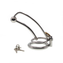 Men's Chastity Lock Chastity Belt Penis Cage With Metal Catheter Plug 50mm Size Stainless Steel SM Bondage Sex Toy