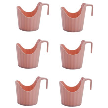 Scald Disposable Paper Cup Sleeves 6-Piece Set Heat-Protection Portable Cup Holders Pink For Office And Home