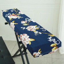 (Flower blue, M) HOT Universal Electronic Keyboard Dust Cover Dust Proof Electric Piano Cover