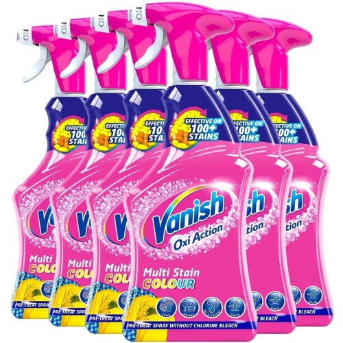 6 X Vanish Action Fabric Stain Remover Spray 500ml