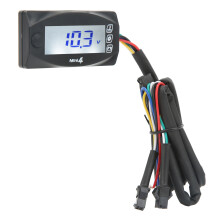 Motorcycle 4 in 1 LCD Meter with Temp Water Voltage Time 22mm Tee Adapter