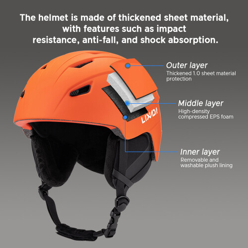 Integrierter warmer Skihelm, verstellbar, leicht, 1