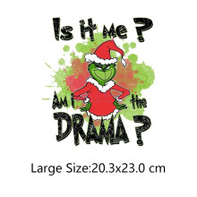(E) NEW Christmas Iron On Transfers Grinch Christmas Iron On Decals Merry Christmas