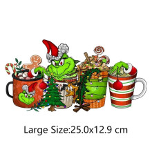 (I) Christmas Iron On Transfers Grinch Christmas Iron On Decals Merry Christmas NEW