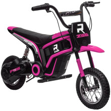 Electric Kids Bike 24V Pink with Music Horn 12-inch Pneumatic Tyres Twist Grip Throttle Max Speed 16km/h