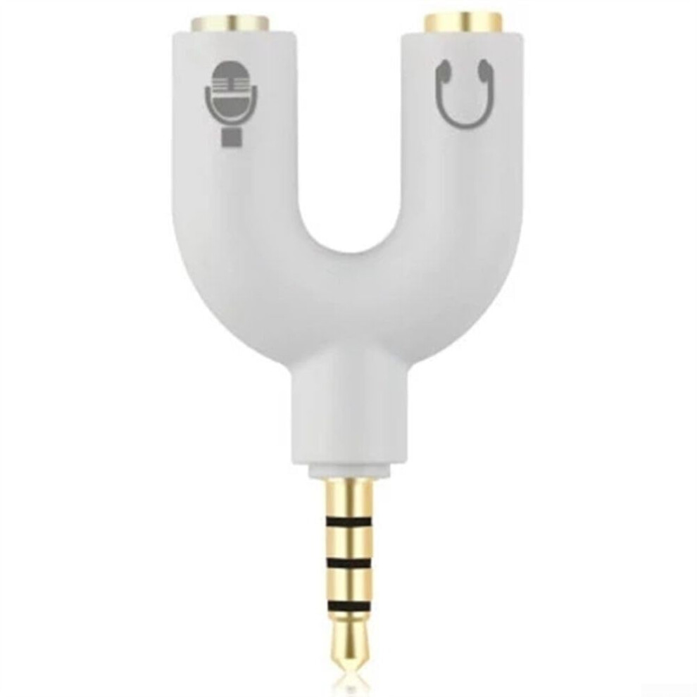 Dual Output Splitter Adapter Gamer-Focused 2-Port Gaming Audio Splitter White 9084446606102