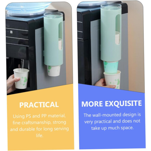 Wall Mounted Disposable Cup Dispenser With Pull Type Design Dustproof PP Material Cup Holder Green Home Organization 1
