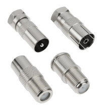 F Male To TV9.5 Female Coax Adapters 4 Pack For Digital TV Satellite Antennas Coax Connectors