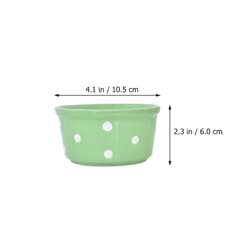4 karierte Keramik-Schalen für Pudding, Mousse, Dessert 1