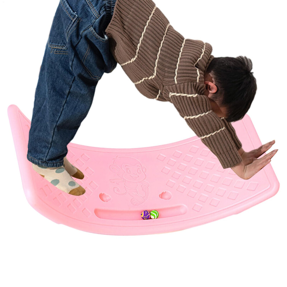 Wobble Balance Board Curved Training Board For Sensory Learning Wobbling Practice Indoor Use Kindergarten Pink