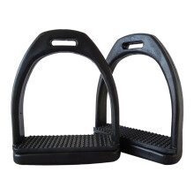 Stirrups Two-Piece Wear-Resistant Large Black Non-Slip Horse Foot Support Replaceable Equestrian Safety Gear