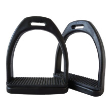 Horse Stirrups 2-Piece Large Black Non-Slip Wear-Resistant Plastic Stirrups Wide Sole Stable Footing Emergency Release