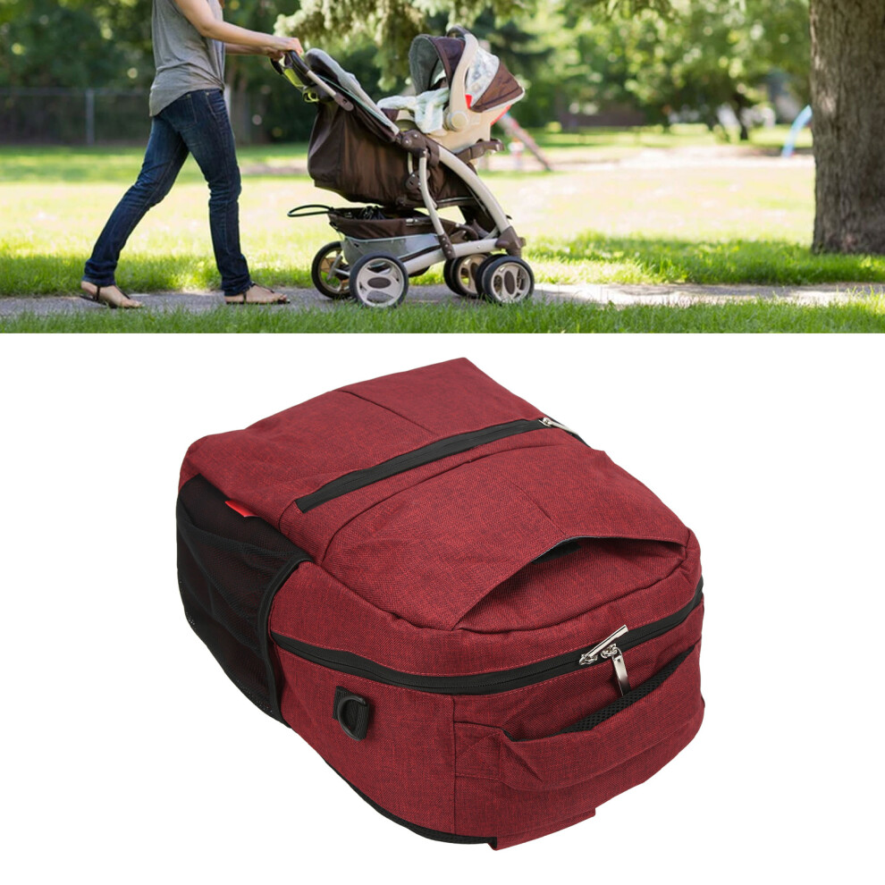 Waterproof Nylon Compartment Backpack 30x16.5x39cm Large Red