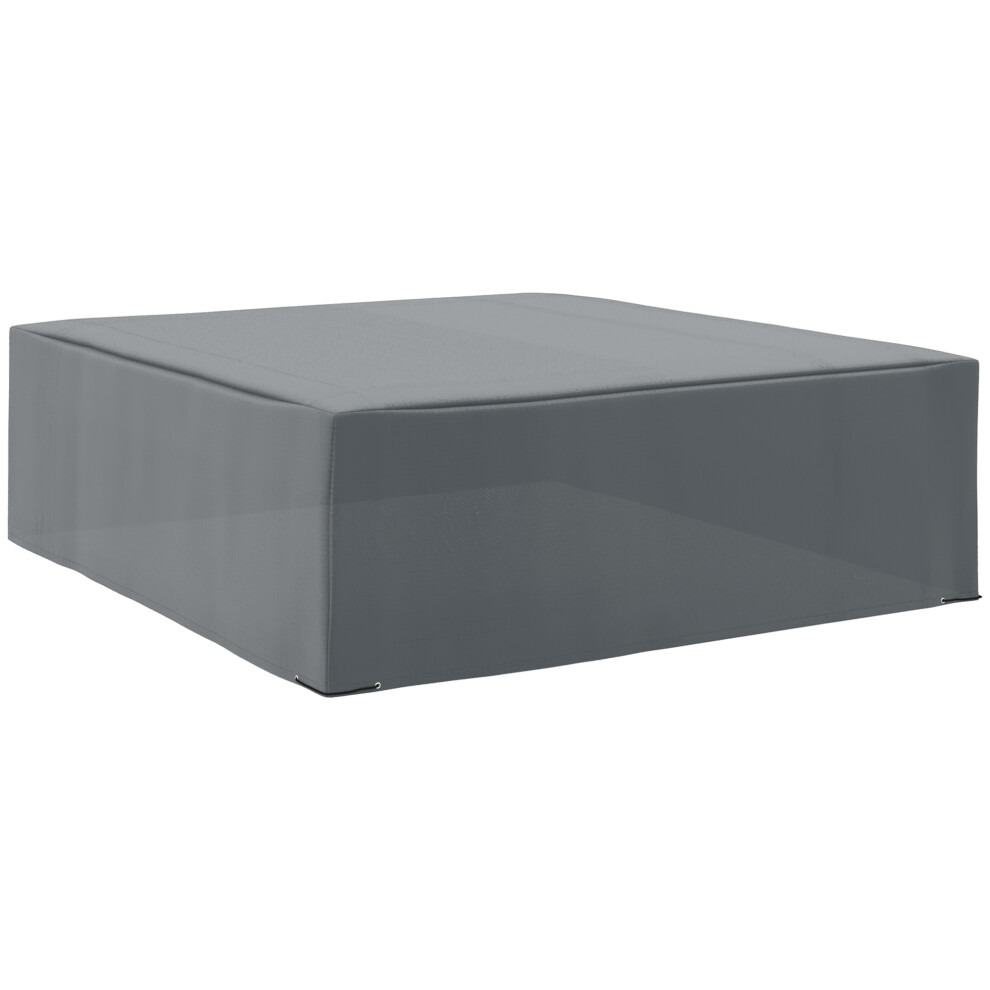 Outdoor Garden Rattan Furniture Cover 225x210cm Water-Resistant UV-Proof Grey Protective Cover for Patio Sets-image-OPC-PMFNCF7-NEW