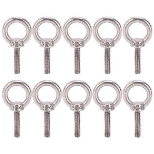 10Pcs Eye Bolt 304 Edelstahl Hebe Runde Ring