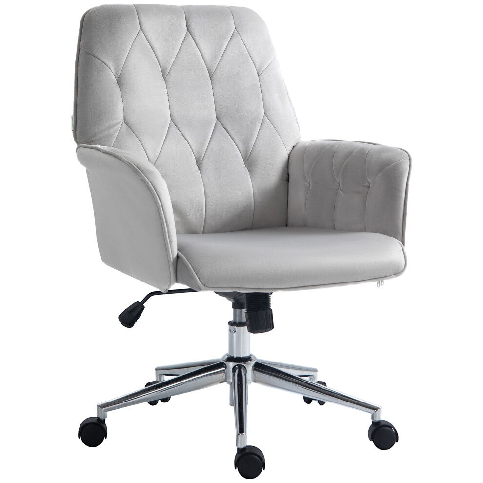 Modern Linen Computer Chair with Armrests Light Grey Swivel Office Chair Adjustable Height for Comfort & Productivity-image-OPC-PMFNCXT-NEW