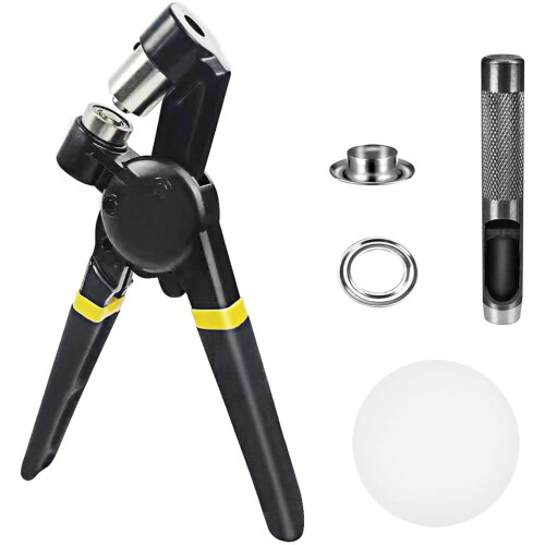 Grommet Tool Kits Portable Handheld Hole Punching Pliers Kit Manual Puncher With Grommets Replaceable Set 1