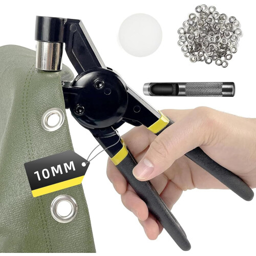 Grommet Tool Kits Portable Handheld Hole Punching Pliers Kit Manual Puncher With Grommets Replaceable Set 2